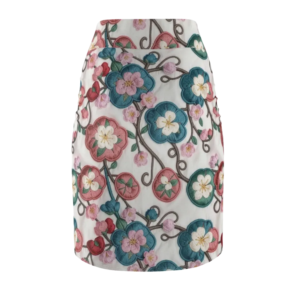 Embroidered Reverie on Pencil Skirt — Back