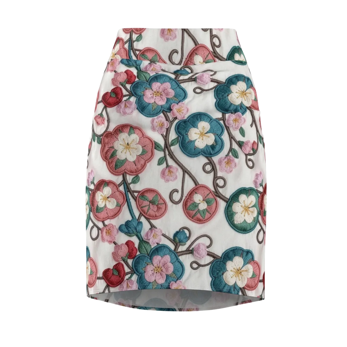 Embroidered Reverie on Pencil Skirt — Front