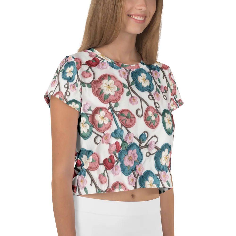 Embroidered Reverie on Crop Tee — Right