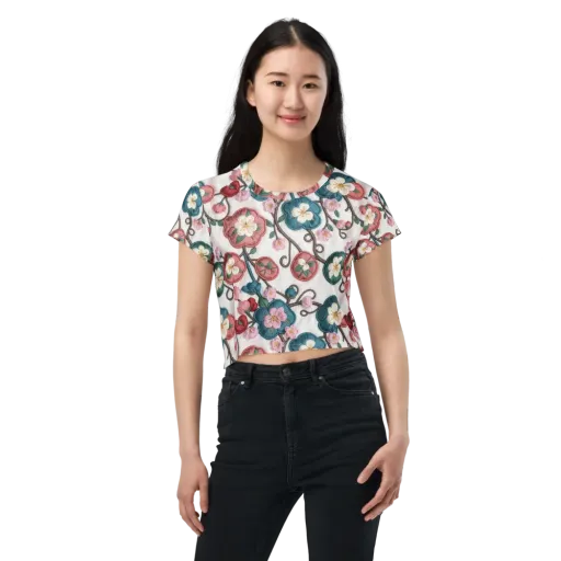Embroidered Reverie on a Crop Tee