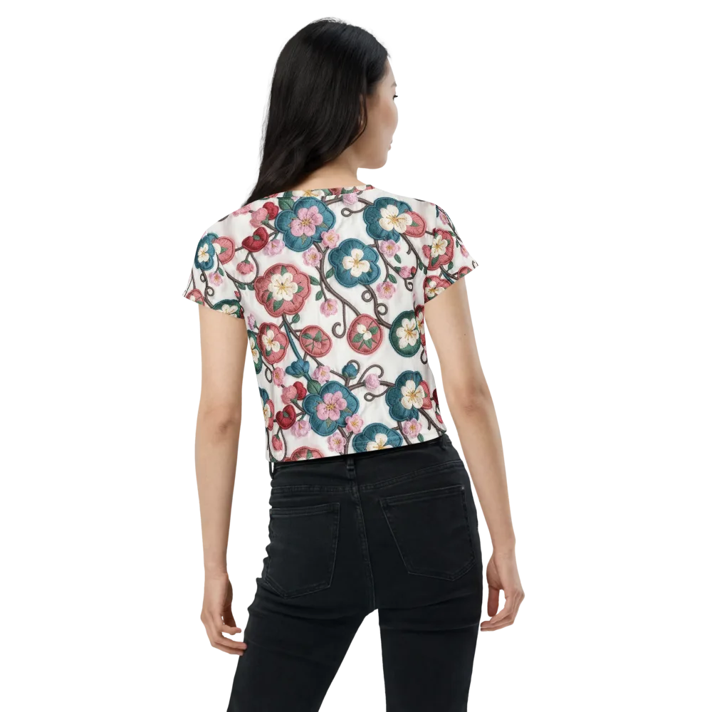 Embroidered Reverie on Crop Tee — Back