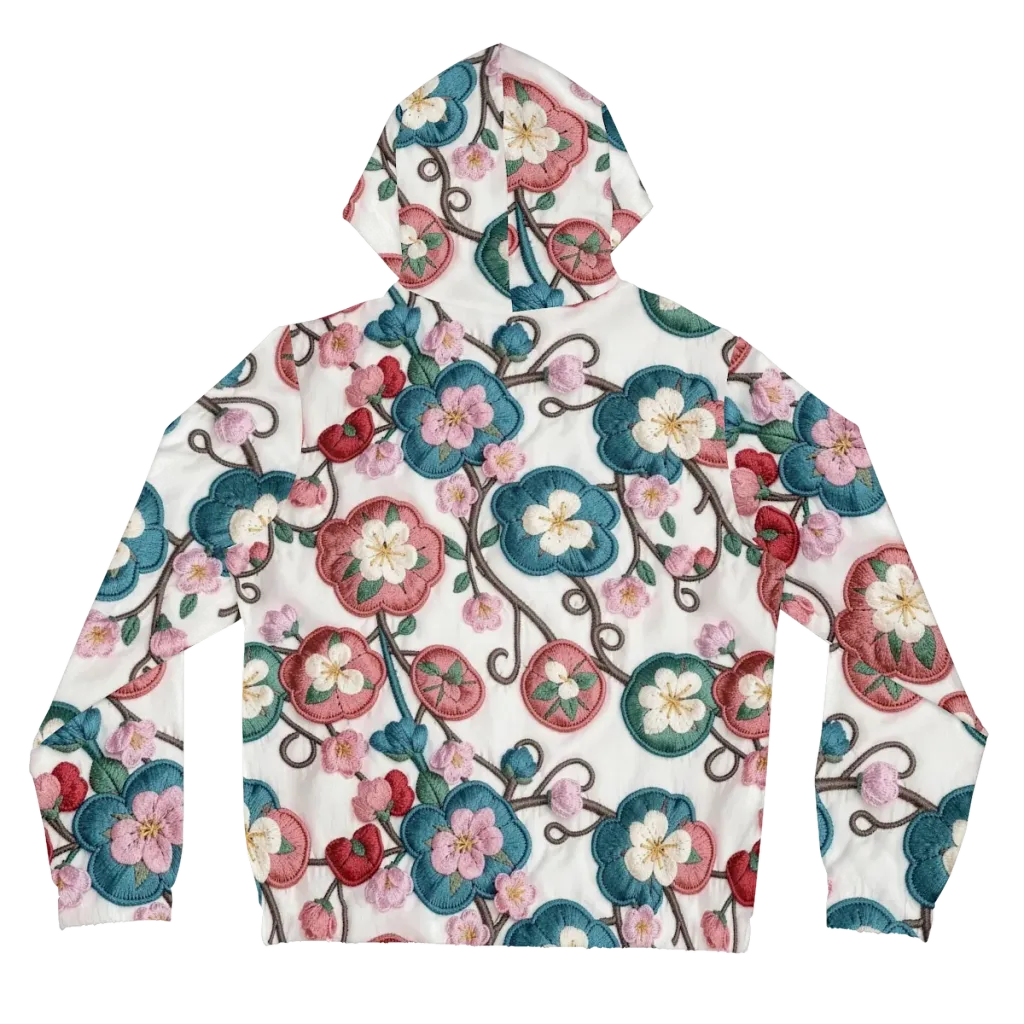 Embroidered Reverie on Women's Full-Zip Hoodie — Back