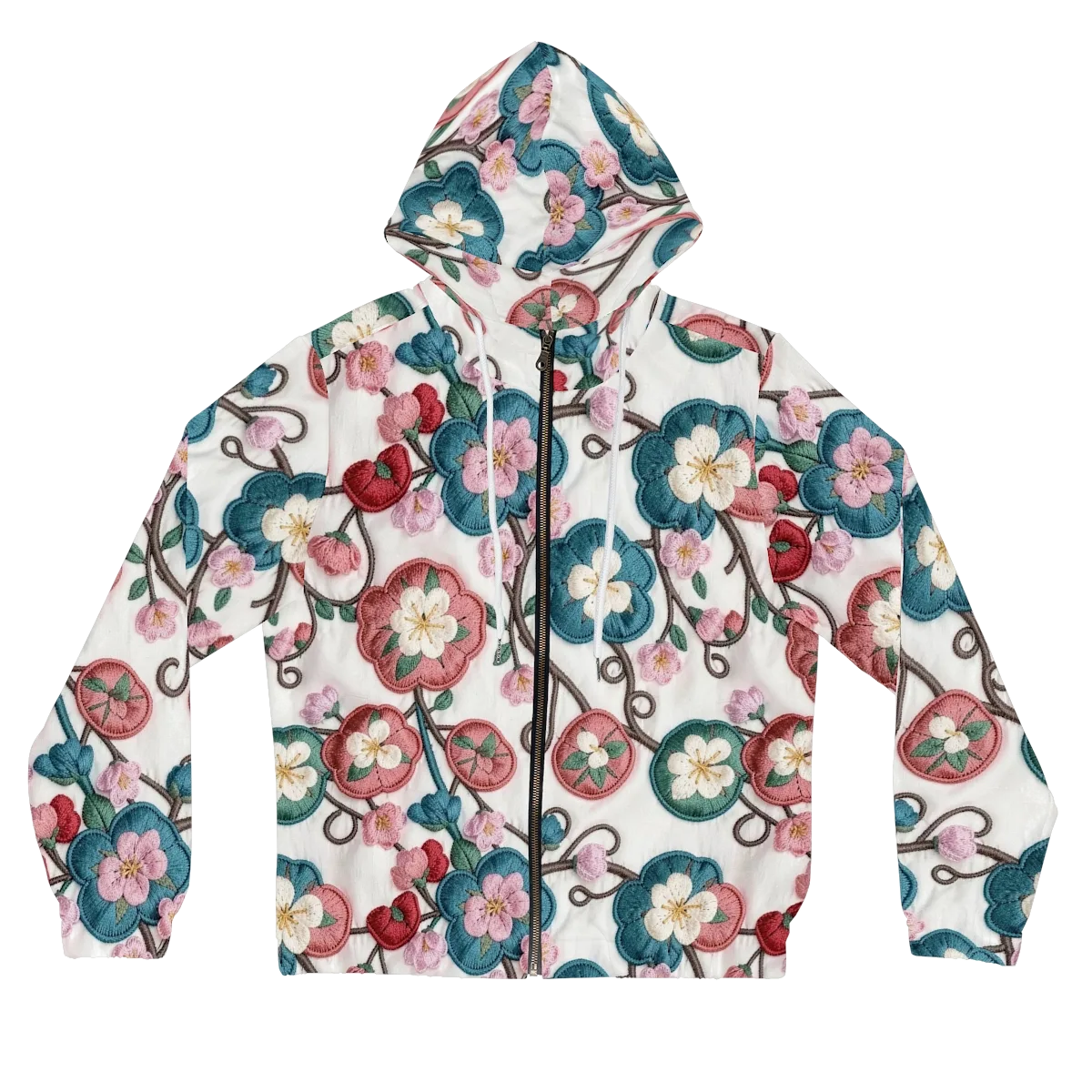 Embroidered Reverie on Women's Full-Zip Hoodie — Front