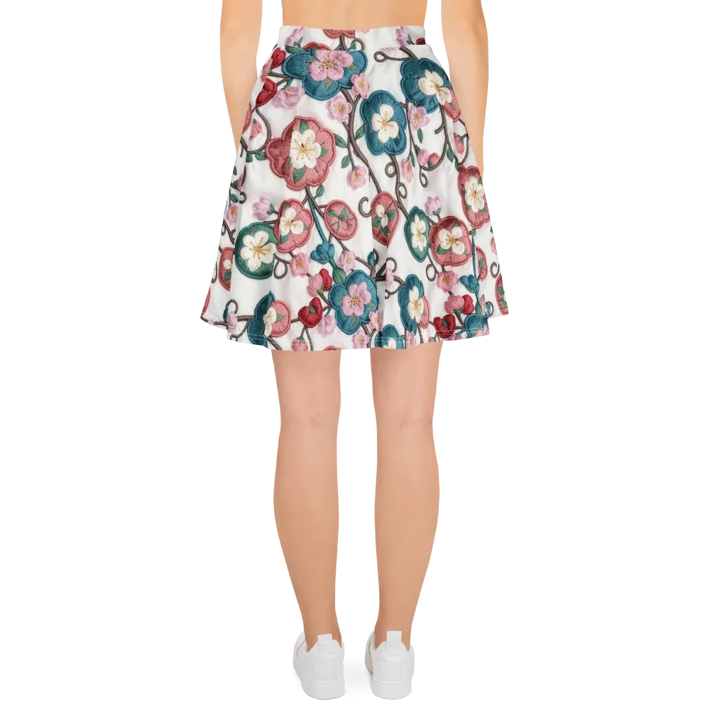 Embroidered Reverie on Skater Skirt — Back