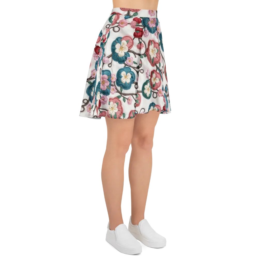 Embroidered Reverie on Skater Skirt — Right