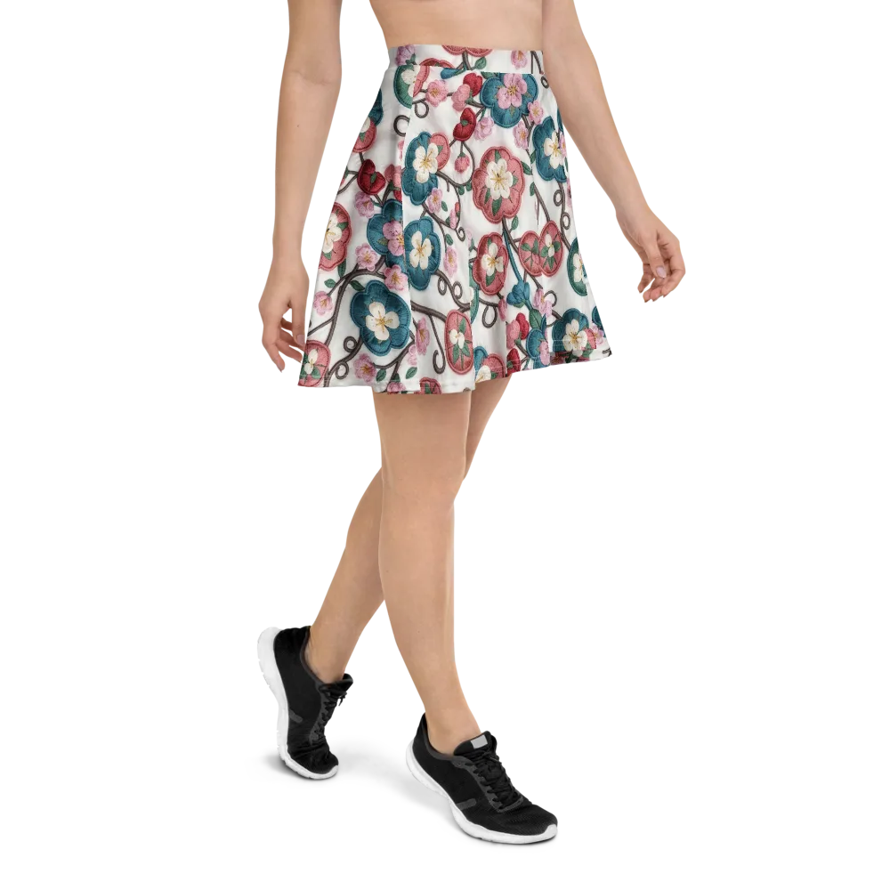 Embroidered Reverie on Skater Skirt — Right