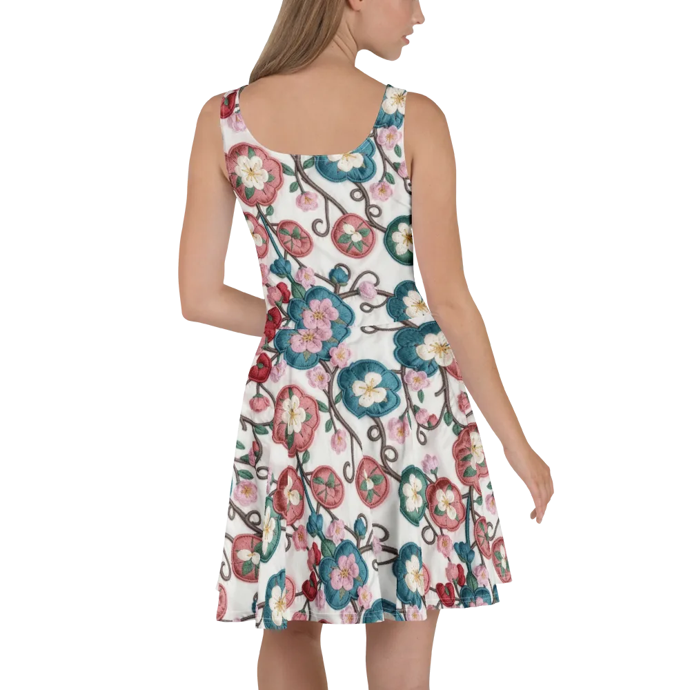 Embroidered Reverie on Skater Dress — Back
