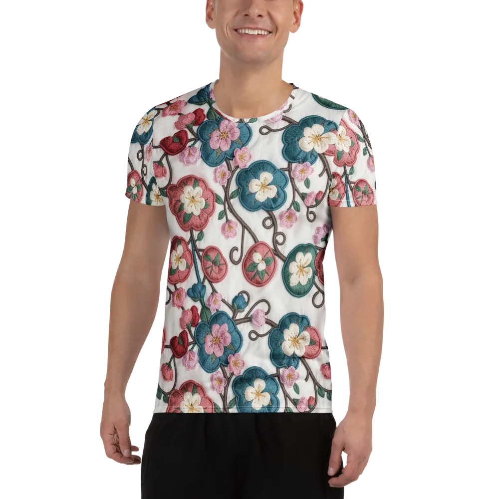 Embroidered Reverie on Men's Athletic T-Shirt — Front