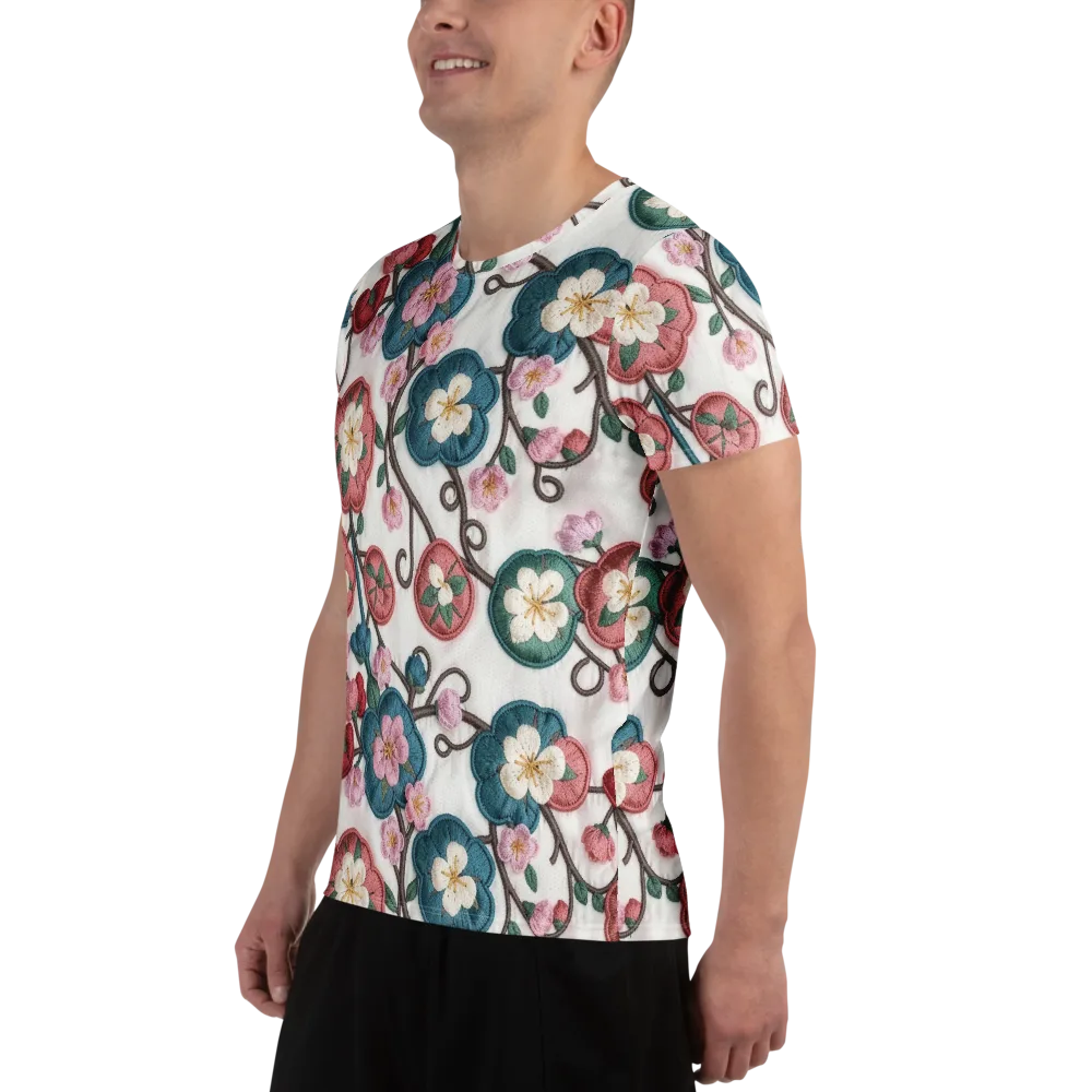 Embroidered Reverie on Men's Athletic T-Shirt — Left