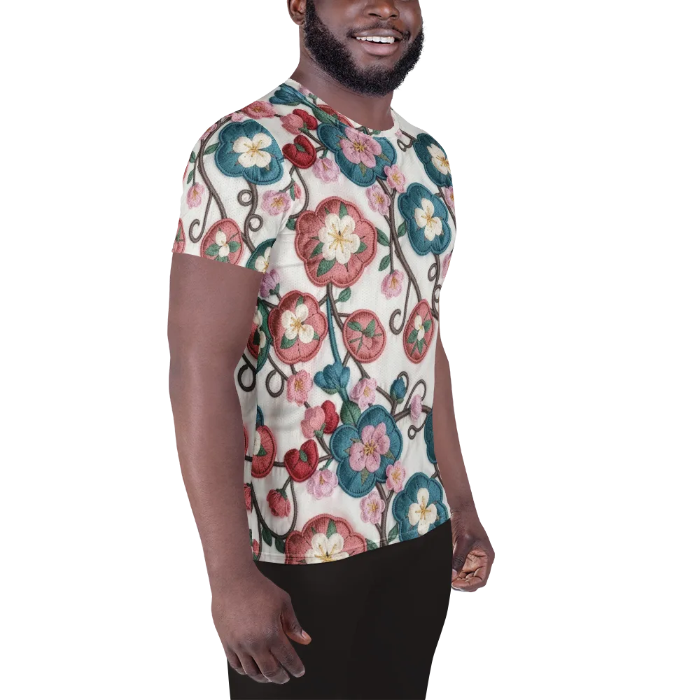 Embroidered Reverie on Men's Athletic T-Shirt — Right