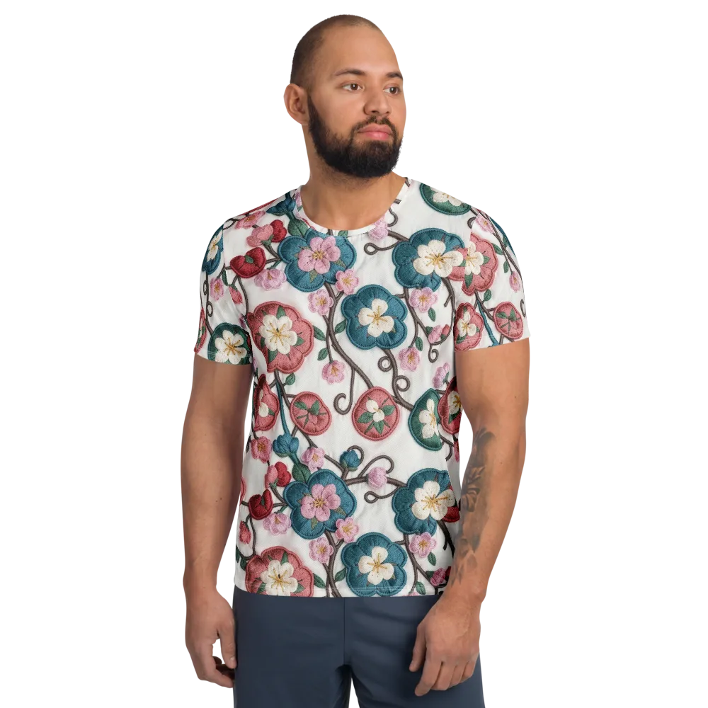 Embroidered Reverie on Men's Athletic T-Shirt — Front