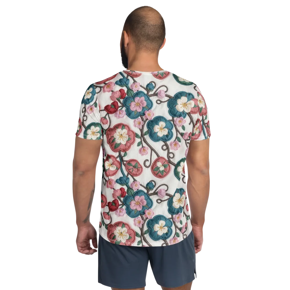 Embroidered Reverie on Men's Athletic T-Shirt — Back