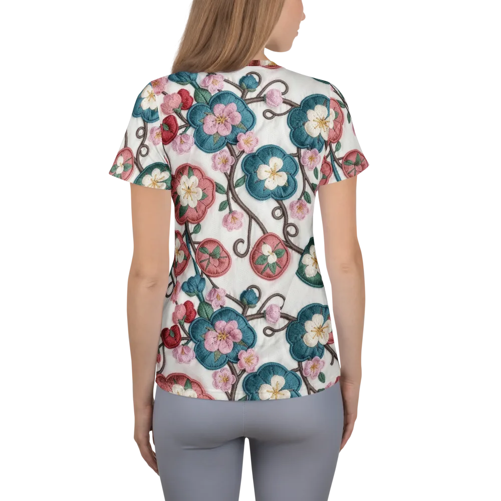 Embroidered Reverie on Women's Athletic T-Shirt — Back