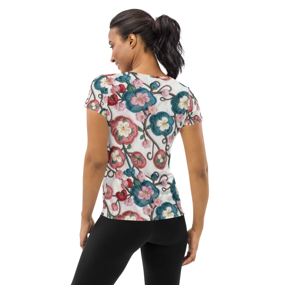 Embroidered Reverie on Women's Athletic T-Shirt — Back