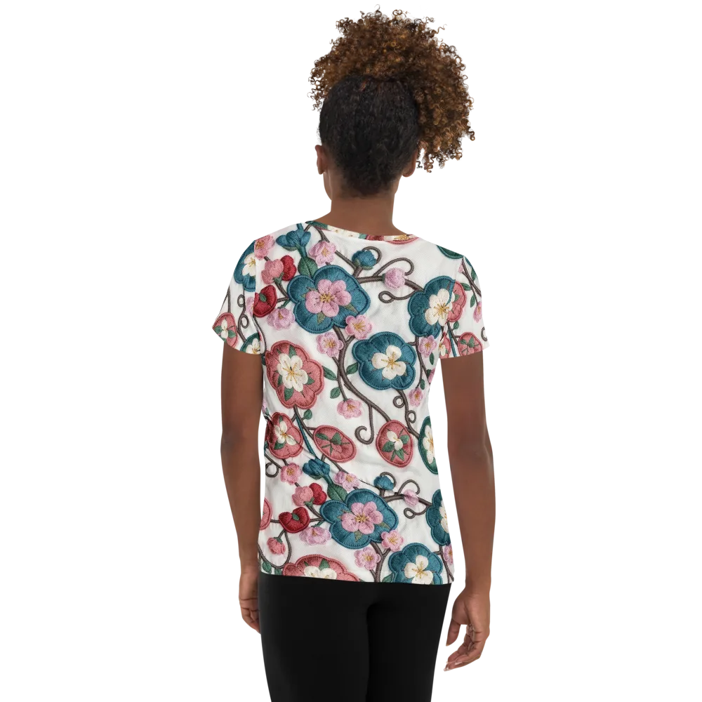 Embroidered Reverie on Women's Athletic T-Shirt — Back
