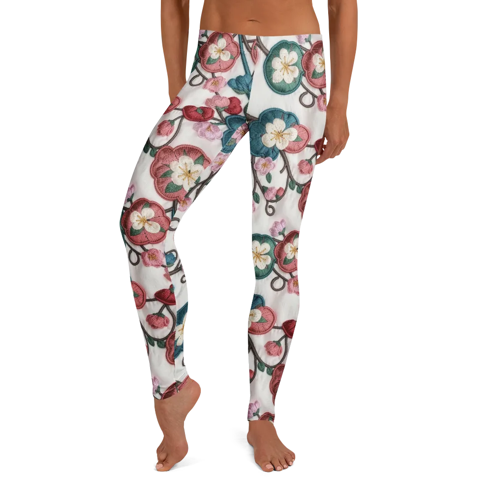 Embroidered Reverie on Leggings — Front