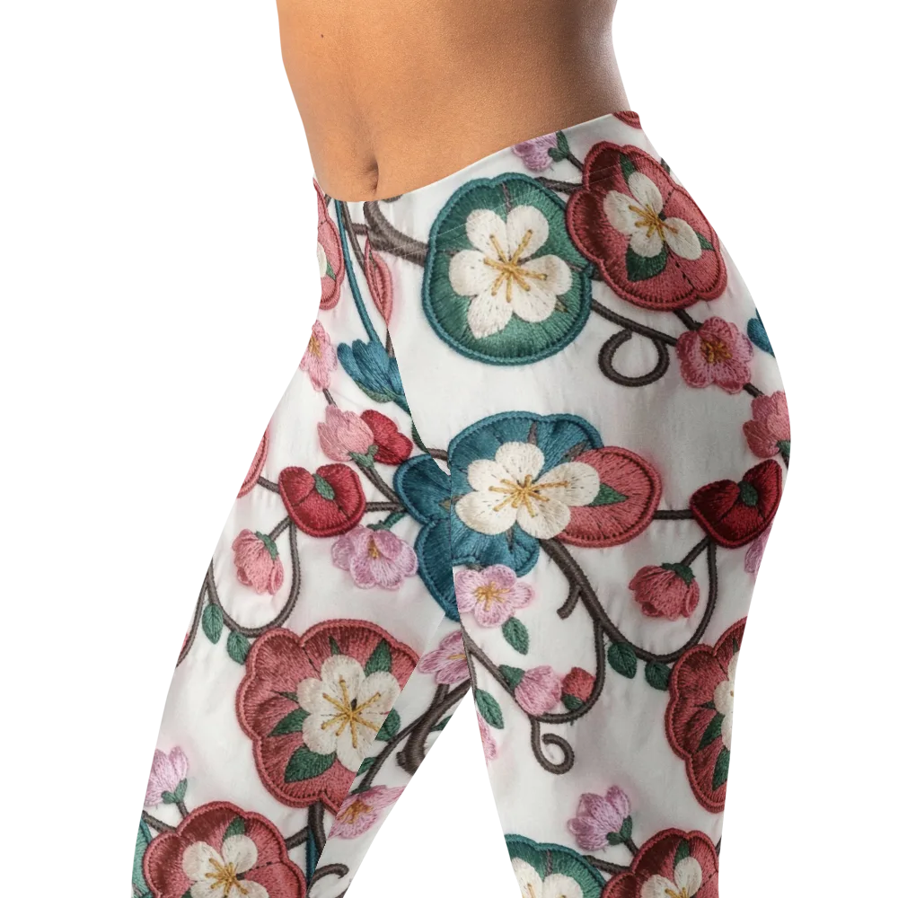 Embroidered Reverie on Leggings — Left Front