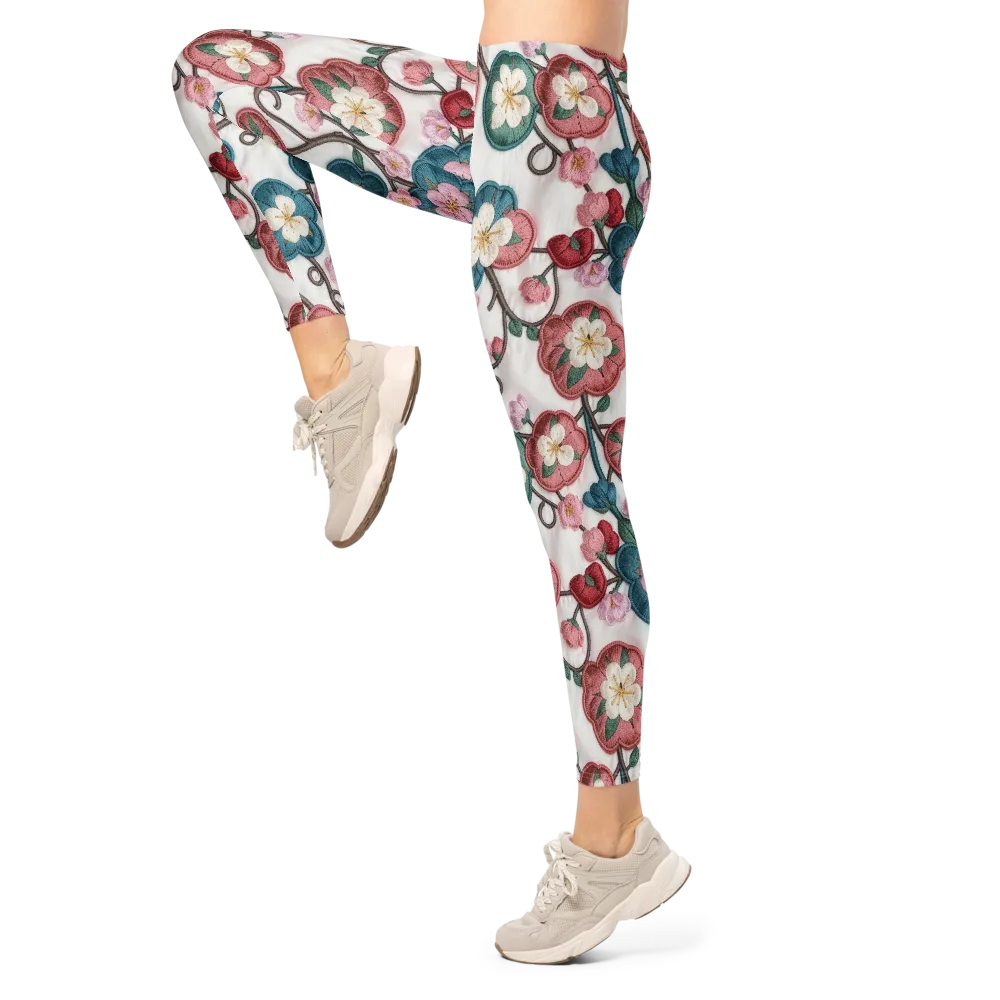 Embroidered Reverie on Leggings — Left