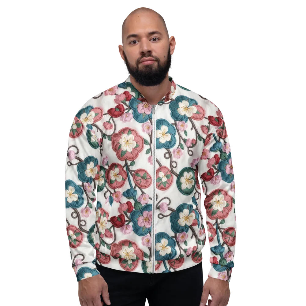 Embroidered Reverie on Bomber Jacket — Front
