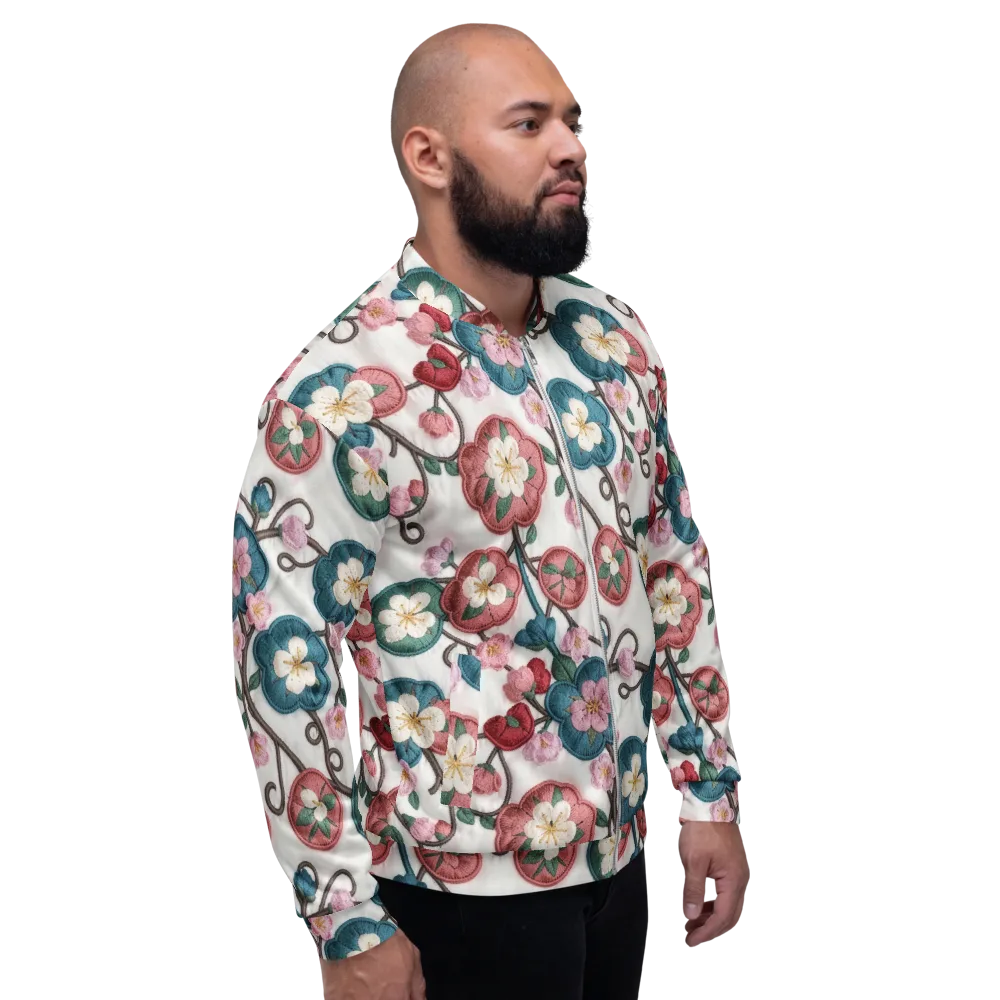 Embroidered Reverie on Bomber Jacket — Right