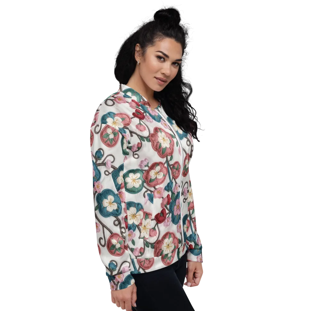 Embroidered Reverie on Bomber Jacket — Right