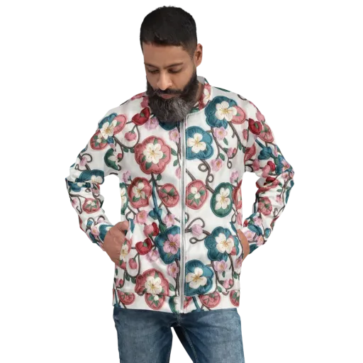 Embroidered Reverie on a Bomber Jacket