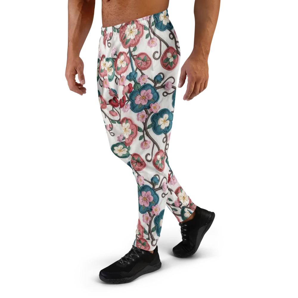 Embroidered Reverie on Men's Joggers — Left
