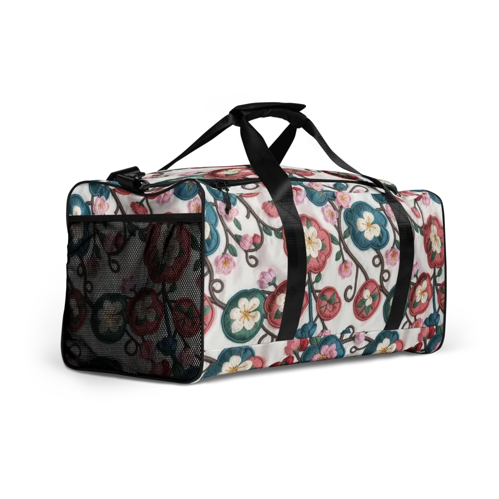 Embroidered Reverie on Duffle Bag — Right Front