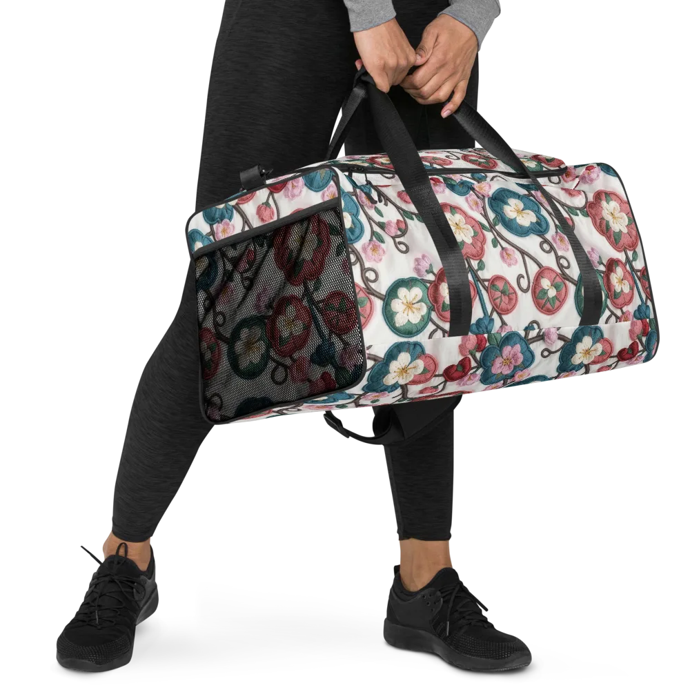 Embroidered Reverie on Duffle Bag — Right Front