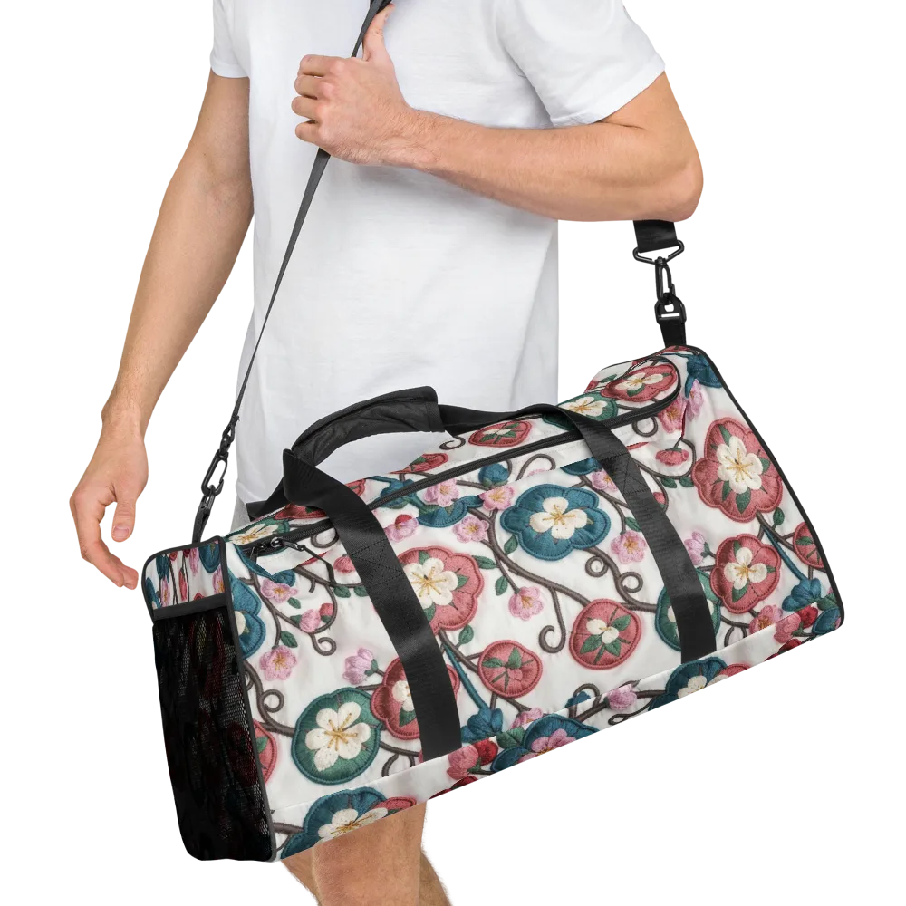 Embroidered Reverie on Duffle Bag — Right Front