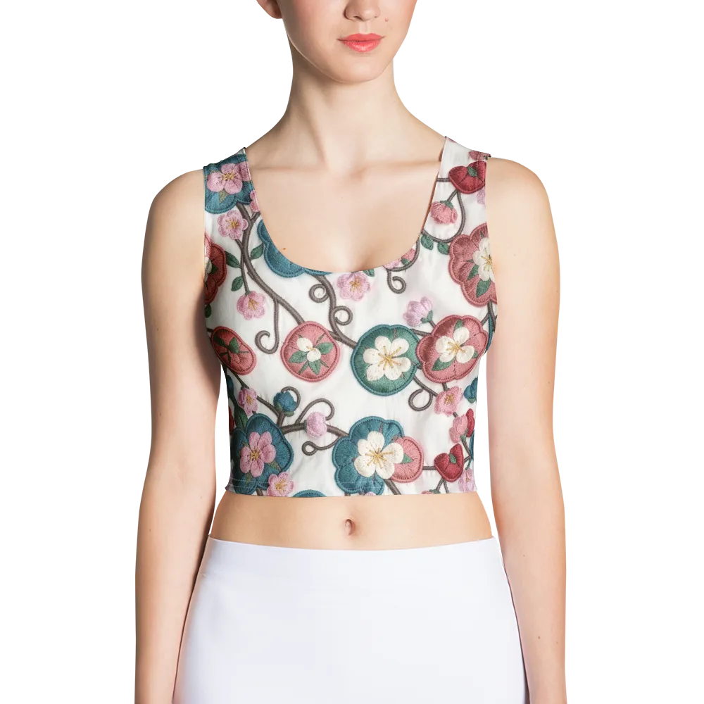 Embroidered Reverie on Crop Top — Front