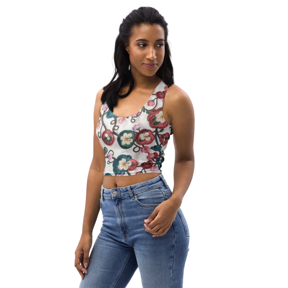 Embroidered Reverie on Crop Top — Left Front