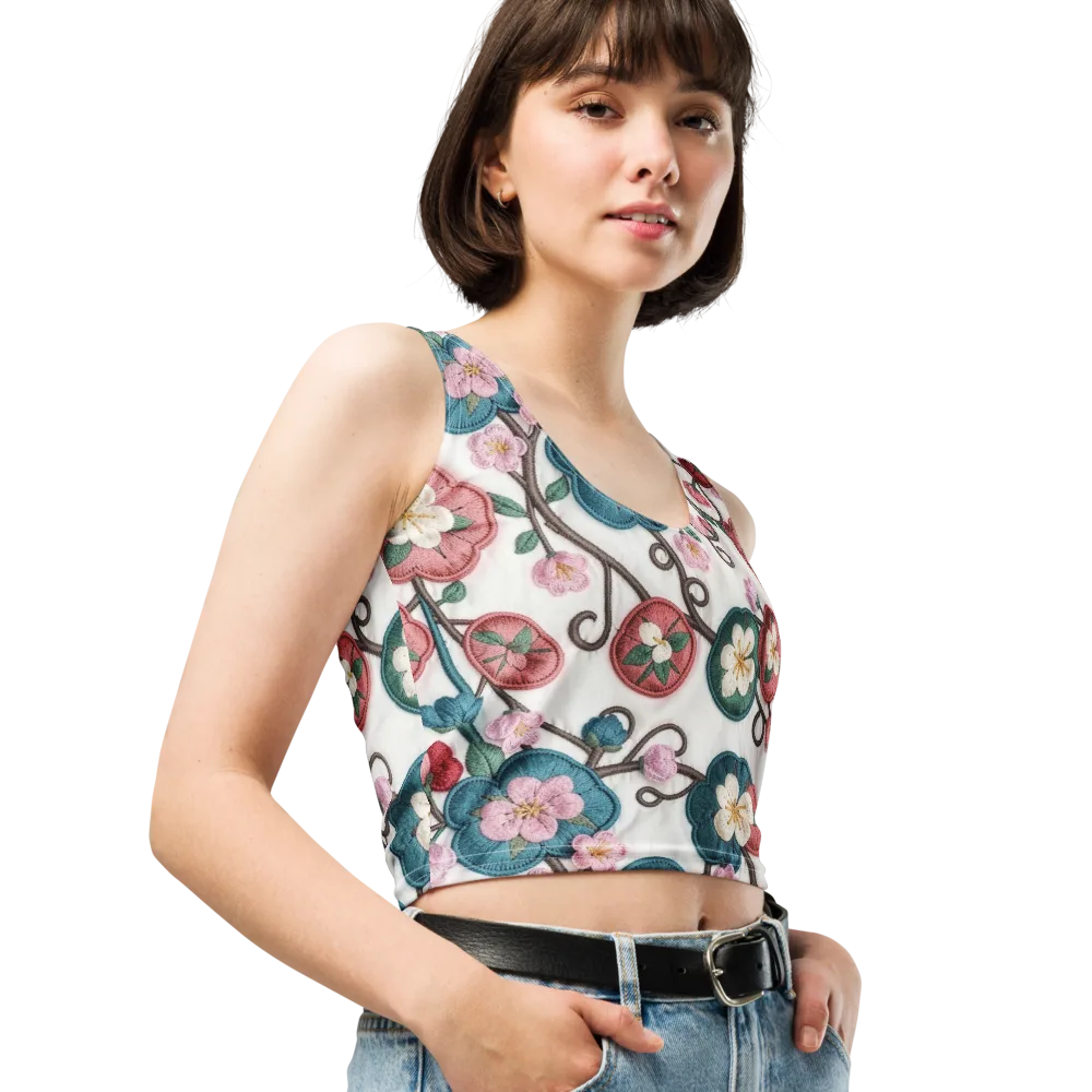 Embroidered Reverie on Crop Top — Right Front