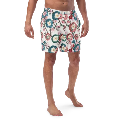 Embroidered Reverie on a Swim Trunks