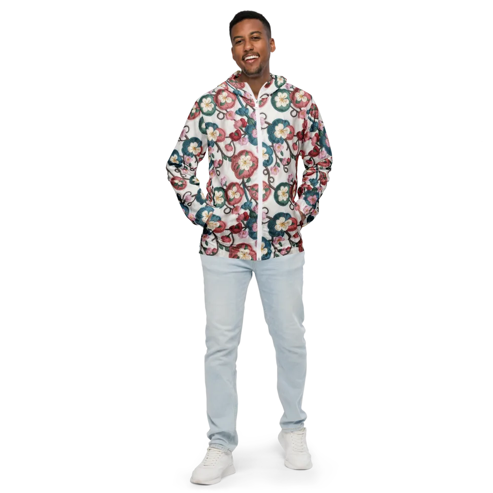 Embroidered Reverie on Men's Windbreaker — Front