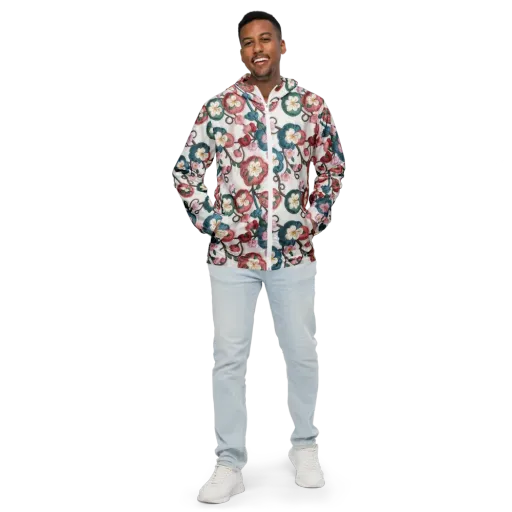 Embroidered Reverie on a Men's Windbreaker
