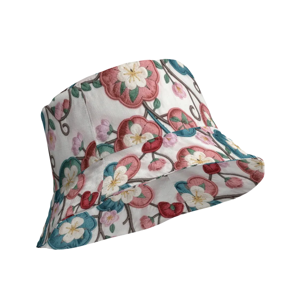 Embroidered Reverie on Reversible Bucket Hat — Product details Outside