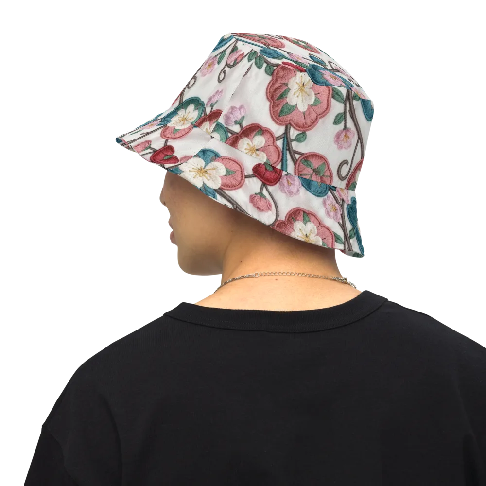 Embroidered Reverie on Reversible Bucket Hat — Back Inside