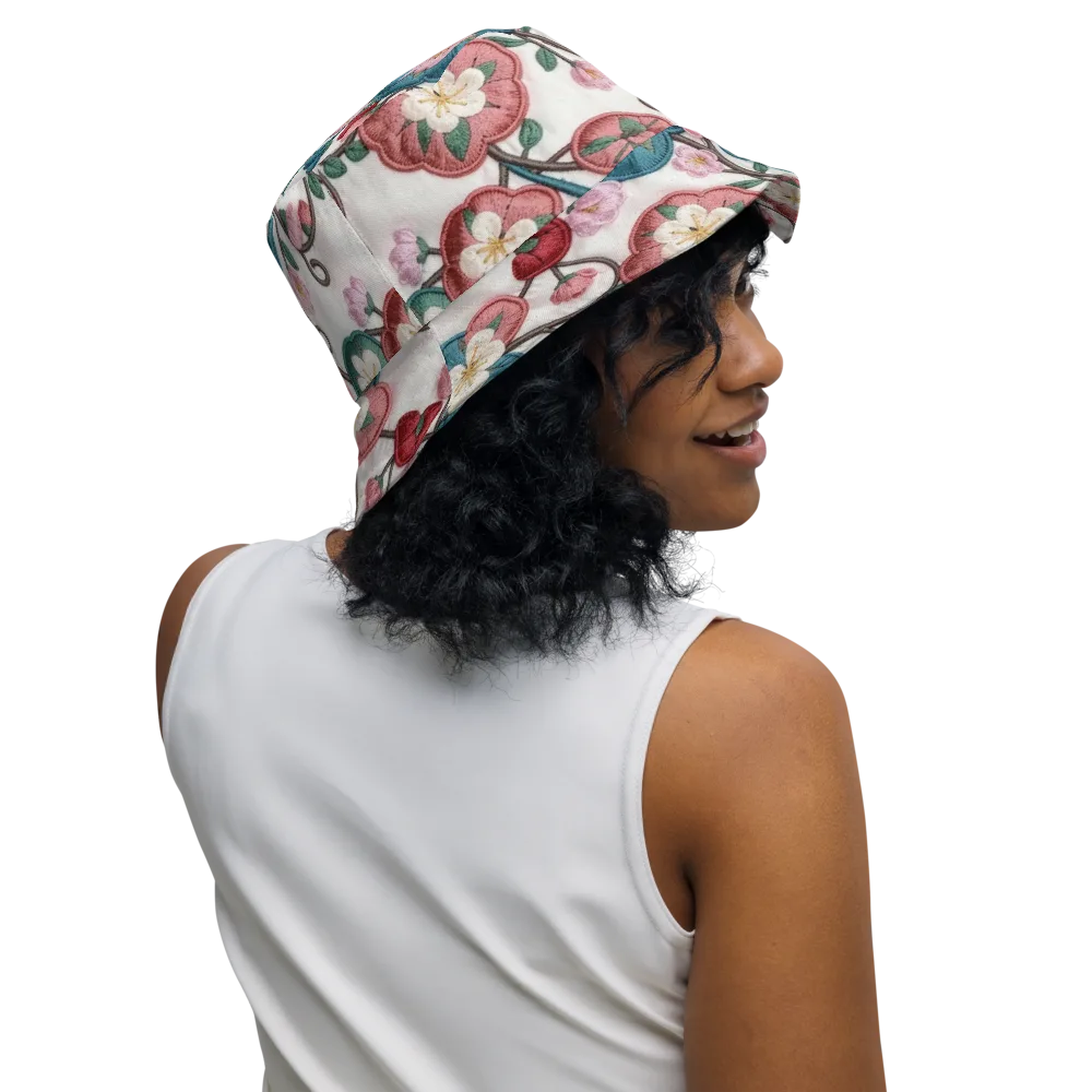 Embroidered Reverie on Reversible Bucket Hat — Right Outside