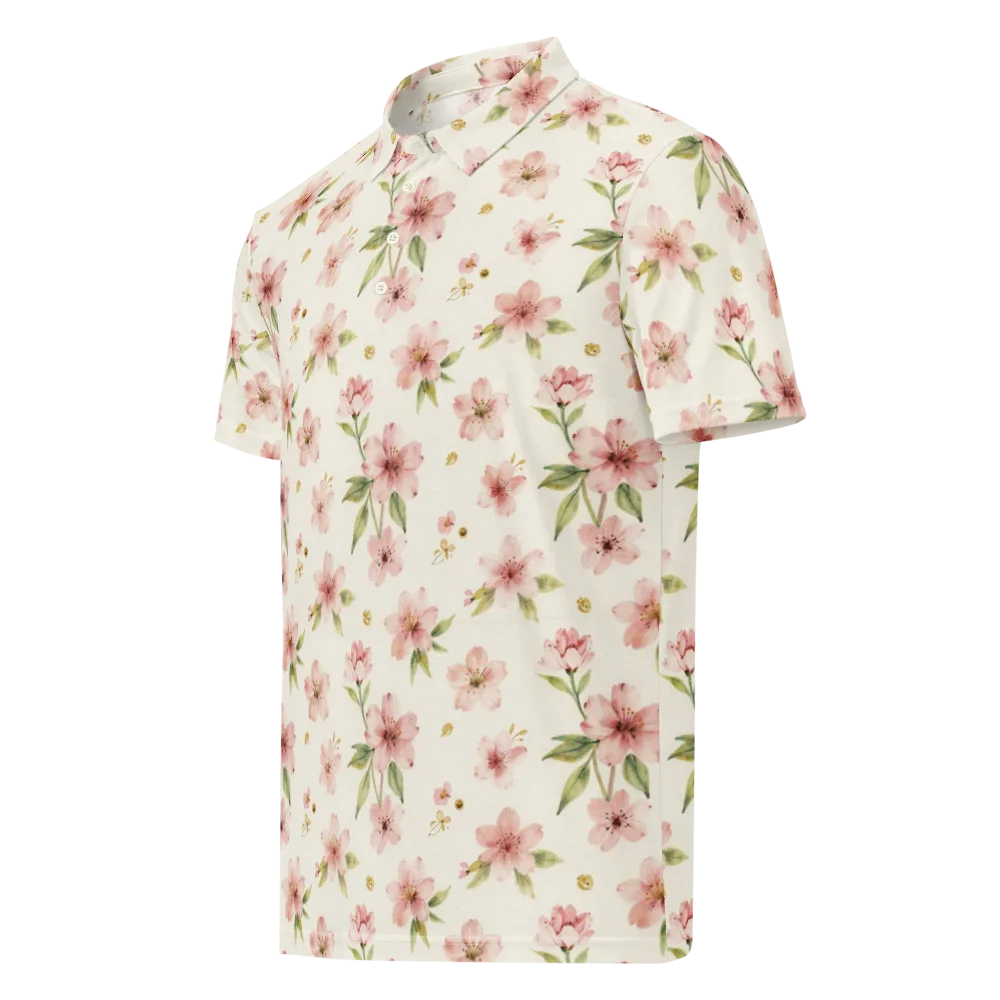 Petal Almanac on Men's Slim Fit Polo Shirt — Left Front