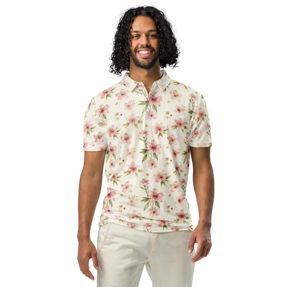 Petal Almanac on Men's Slim Fit Polo Shirt — Front