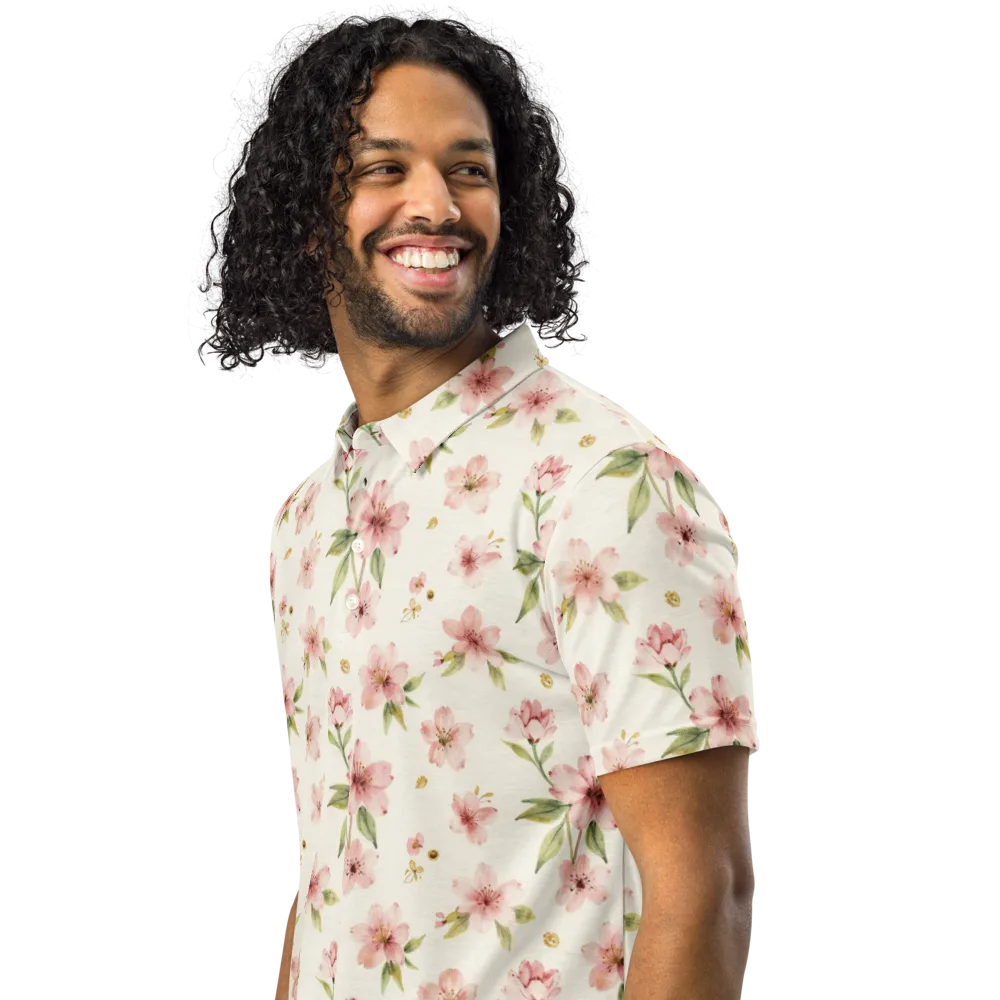 Petal Almanac on Men's Slim Fit Polo Shirt — Left Front