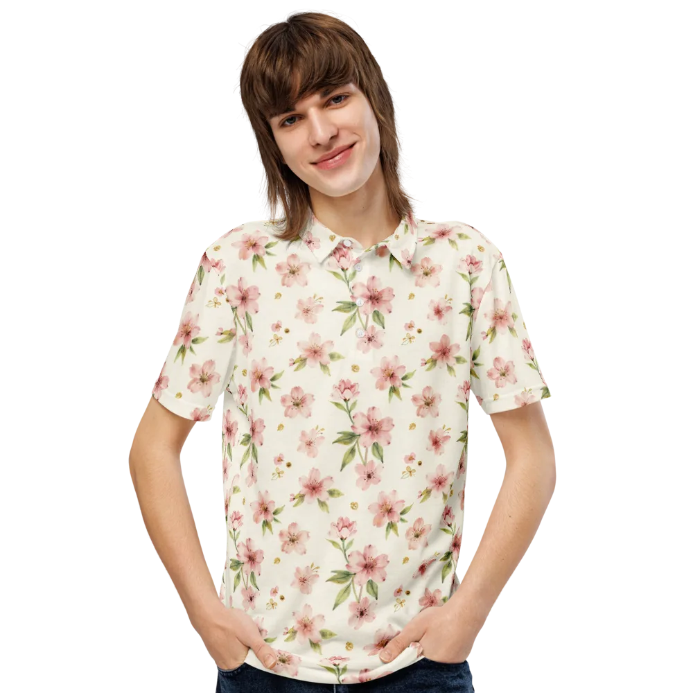Petal Almanac on Men's Slim Fit Polo Shirt — Front