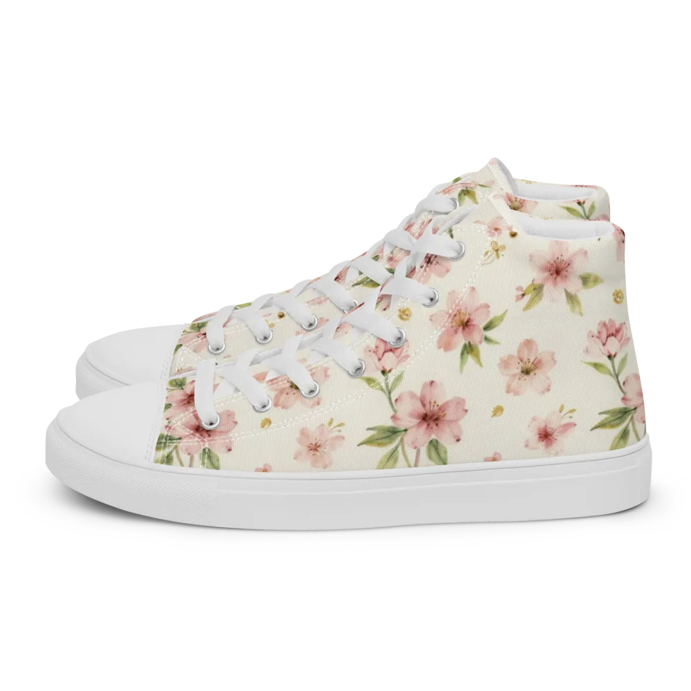 Petal Almanac on Men's High Top Canvas Shoes — Left
