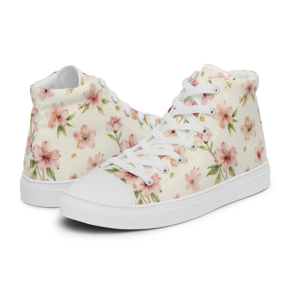 Petal Almanac on Men's High Top Canvas Shoes — Left