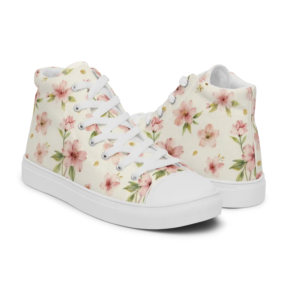 Petal Almanac on Men's High Top Canvas Shoes — Right