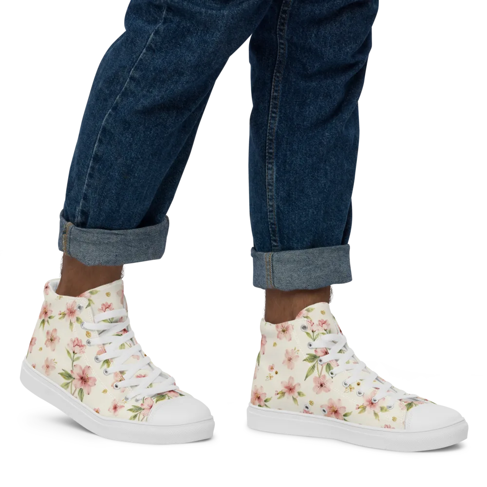 Petal Almanac on Men's High Top Canvas Shoes — Right
