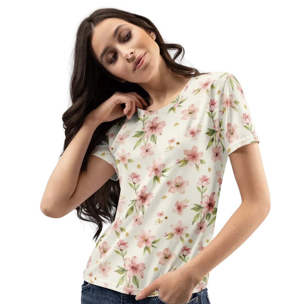 Petal Almanac on Women's Crew Neck T-Shirt — Left Front