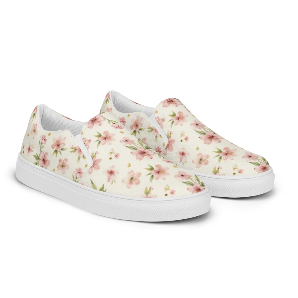 Petal Almanac on Men's Slip-On Canvas Shoes — Right Front