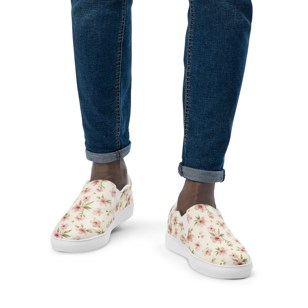 Petal Almanac on Men's Slip-On Canvas Shoes — Front